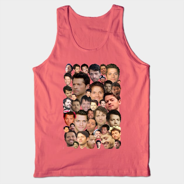 The many faces of Misha Collins Tank Top by YukiRozen